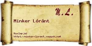 Minker Lóránt névjegykártya